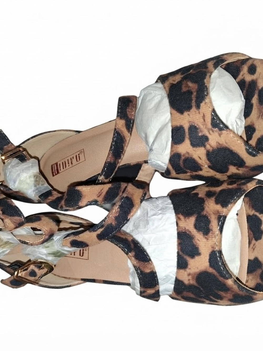 Leopard Print Strappy Women's Sandals